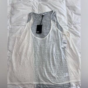 PAIGE Navy and White Striped Tank